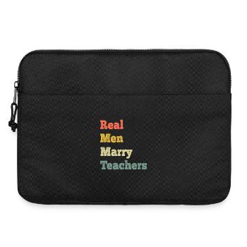 Echte Männer heiraten Lehrer - Laptoptasche 15" - Schwarz - Vorne