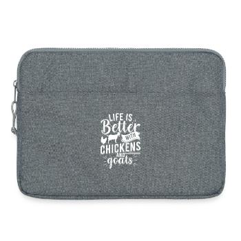 La vie est meilleure avec des poulets et des chèvres - Sacoche pour ordinateur portable 15 pouces - gris chiné - Devant