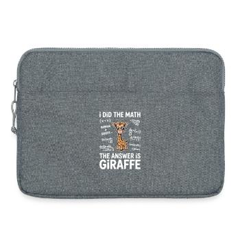 Mathe Sprüche Giraffe Lustiges Mathe Geschenk - Laptoptasche 15" - Grau meliert - Vorne