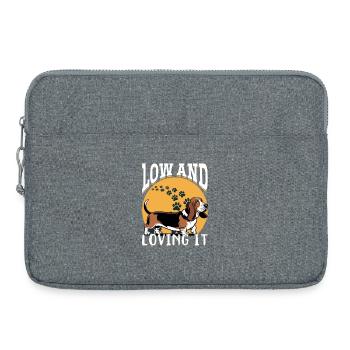 Funny Dog Breed Basset Hound - Laptoptasche 15" - Grau meliert - Vorne