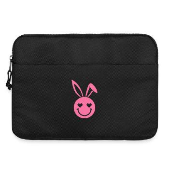Yeux en forme de cœur de lapin rose - Sacoche pour ordinateur portable 15 pouces - noir - Devant