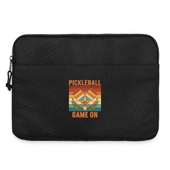 Pickleball-Spiel über den lustigen Spieler Pickle Ball - Laptoptasche 15" - Schwarz - Vorne