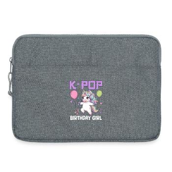 K Pop Birthday Girl - Laptoptasche 15" - Grau meliert - Vorne