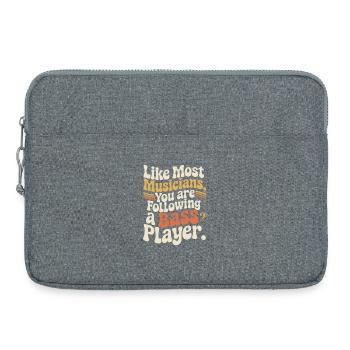 Bassist Following A Bass Player Band Bassspieler - Laptop bag 15" - heather grey - Front