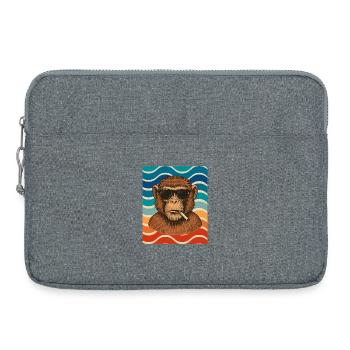 Wave Chimp with Sunglasses - Laptop bag 15" - heather grey - Front