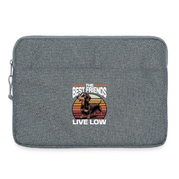 Funny Dog Breed Dachshund - Laptop bag 15" - heather grey - Front
