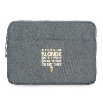 Je Préfère Une Blonde Humour Beauf Apéro Bistrot - Sacoche pour ordinateur portable 15 pouces - gris chiné - Devant