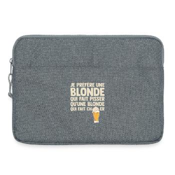 Humour Blonde Bière Beauf Apéro Bistrot Drôle bbq - Sacoche pour ordinateur portable 15 pouces - gris chiné - Devant