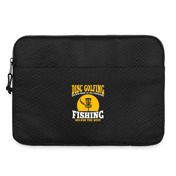 Disc Golfing and Fishing Solves The Rest - Laptop bag 15" - black - Front