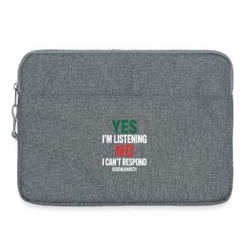 Humour pour sensibiliser à l’anxiété sociale - Sacoche pour ordinateur portable 15 pouces - gris chiné - Devant