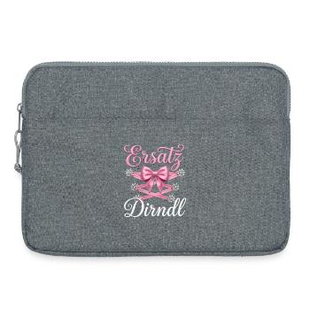 Tracht Ersatz Dirndl Shirt Damen Trachtenshirt - Laptoptasche 15" - Grau meliert - Vorne