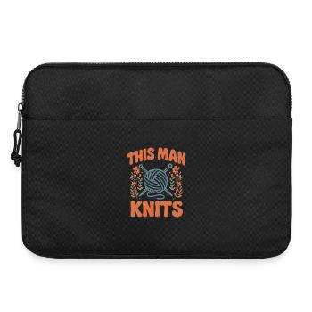 This Man Knits | Men's Wool Needles - Laptop bag 15" - black - Front