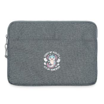 Axolotl hat meine Hausaufgaben gefressen. - Laptoptasche 15" - Grau meliert - Vorne