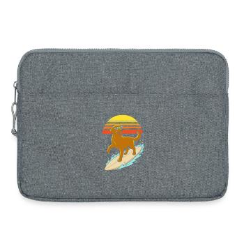 Surferhund mit Brille – Retro-Strandstil - Laptoptasche 15" - Grau meliert - Vorne