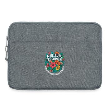 Métier Meilleur Trésorière Fleurs - Sacoche pour ordinateur portable 15 pouces - gris chiné - Devant