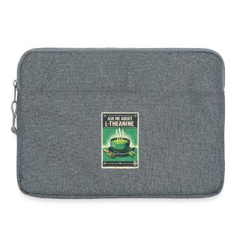 Demande-moi pour L-Théanine | Matcha Nerd - Sacoche pour ordinateur portable 15 pouces - gris chiné - Devant
