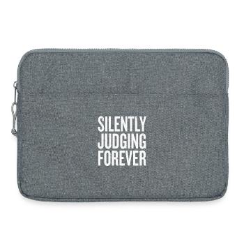 Juger silencieusement la typographie éternelle - Sacoche pour ordinateur portable 15 pouces - gris chiné - Devant