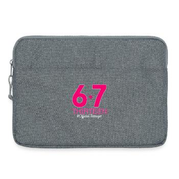 13th Birthday Shirt Funny Meme 67 Birthday 13  - Sacoche pour ordinateur portable 15 pouces - gris chiné - Devant