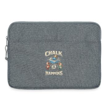 8-Ball Billard Chalk Happens - Laptoptasche 15" - Grau meliert - Vorne
