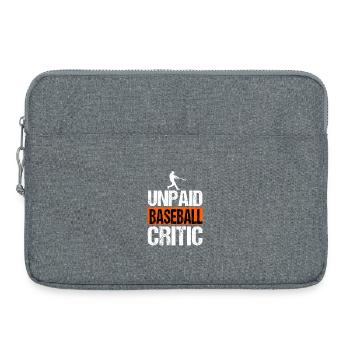 Slogan sportif drôle du critique de baseball non rémunéré - Sacoche pour ordinateur portable 15 pouces - gris chiné - Devant