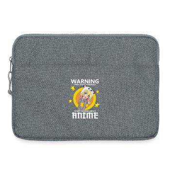 Avertissement : On peut commencer spontanément à parler d’anim - Sacoche pour ordinateur portable 15 pouces - gris chiné - Devant
