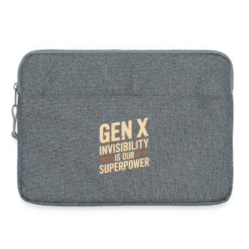 Génération X – L’invisibilité est notre super-pouvoir - Sacoche pour ordinateur portable 15 pouces - gris chiné - Devant