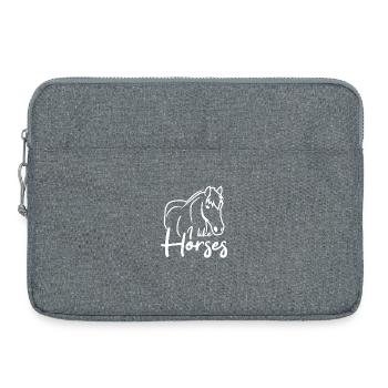 I like horses - Laptop bag 15" - heather grey - Front