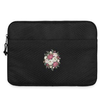 Bouquet de roses vintage rose blanc - Sacoche pour ordinateur portable 15 pouces - noir - Devant