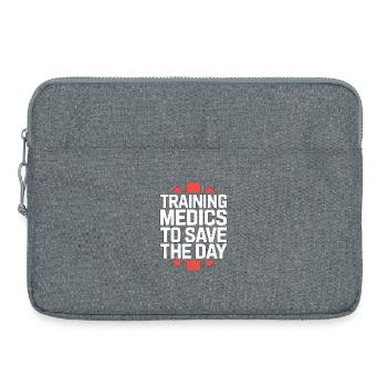 Un paramédic forme des ambulanciers pour sauver un éducateur EMS - Sacoche pour ordinateur portable 15 pouces - gris chiné - Devant