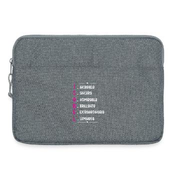Isabel Name Personalized Gift - Laptop bag 15" - heather grey - Front