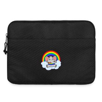 Colorful Baby Elephant Rainbow Cloud - Laptop bag 15" - black - Front