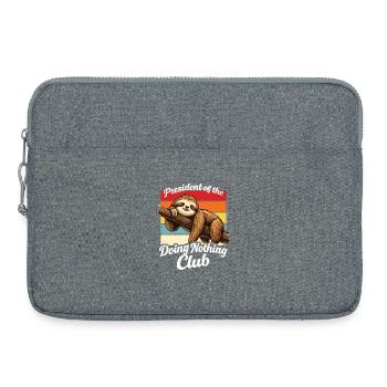 Sloth President Doing Nothing Club Shirt Funny - Laptop bag 15" - heather grey - Front