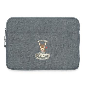 Esel-liebhaber Esel Lustiger Esel Bauernhoftier - Laptoptasche 15" - Grau meliert - Vorne