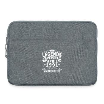 Cadeau du 35e anniversaire Mari Original avril 1991 - Sacoche pour ordinateur portable 15 pouces - gris chiné - Devant