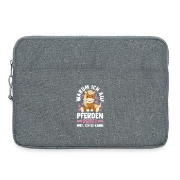 Reiten Pferdeliebhaber Reiterhof Pferde - Laptoptasche 15" - Grau meliert - Vorne