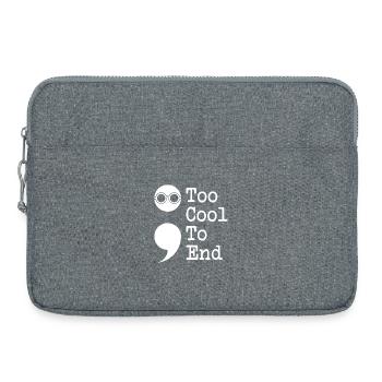 Point-virgule trop cool pour finir point-virgule - Sacoche pour ordinateur portable 15 pouces - gris chiné - Devant