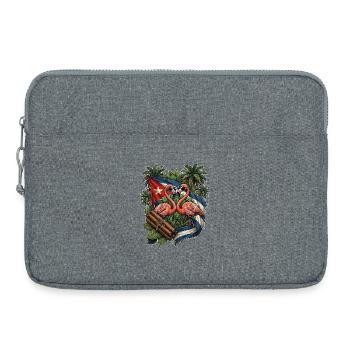 Kuba Flagge Flamingo - Laptoptasche 15" - Grau meliert - Vorne