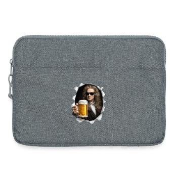 Isaac Newton holds a beer - Laptop bag 15" - heather grey - Front