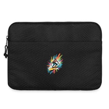 Bunter Surfer Wasserfarben Spritzer Graffiti - Laptoptasche 15" - Schwarz - Vorne