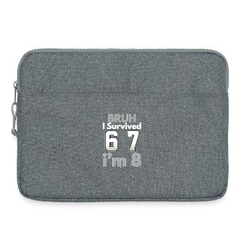 8th Birthday Boy Outfit I`m 8 Year Old Six Seven - Sacoche pour ordinateur portable 15 pouces - gris chiné - Devant