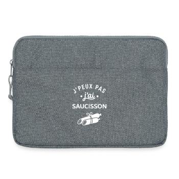 J'peux pas j'ai saucisson - Sacoche pour ordinateur portable 15 pouces - gris chiné - Devant
