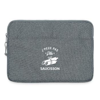 J'peux pas j'ai saucisson - Sacoche pour ordinateur portable 15 pouces - gris chiné - Devant