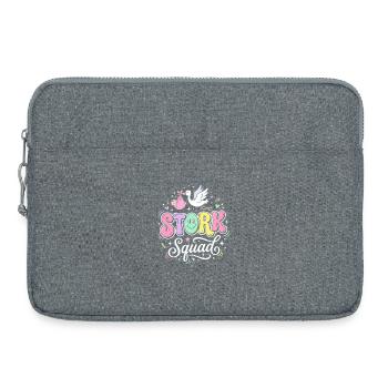 Stork Squad Pastell-Babyzustellung - Laptoptasche 15" - Grau meliert - Vorne