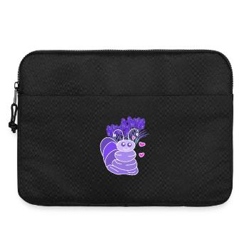 Bébé enfant cœur chenille lavande - Sacoche pour ordinateur portable 15 pouces - noir - Devant