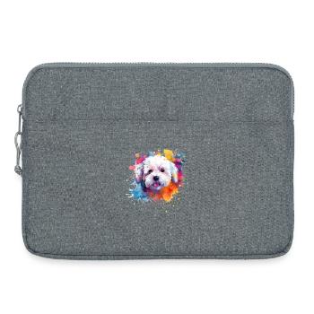 Splash Art Bichon Fris Dog Colorful - Laptop bag 15" - heather grey - Front