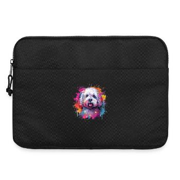 Chien coloré d’art éclaboussé Bichon Fris - Sacoche pour ordinateur portable 15 pouces - noir - Devant