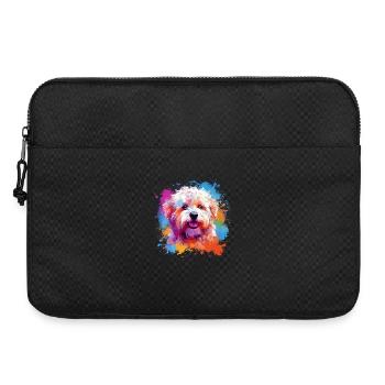 Fris de Bichon colorés avec des éclaboussures de chiens - Sacoche pour ordinateur portable 15 pouces - noir - Devant