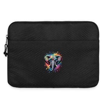 Bunter Elefant Wasserfarben Spritzer - Laptoptasche 15" - Schwarz - Vorne