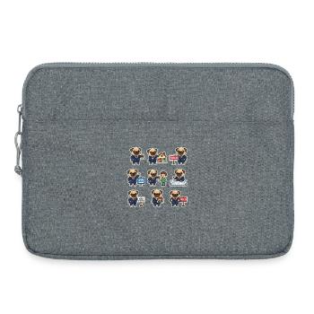 Courtier Douce Agence Immobilière Amoureuse de Chiens - Sacoche pour ordinateur portable 15 pouces - gris chiné - Devant