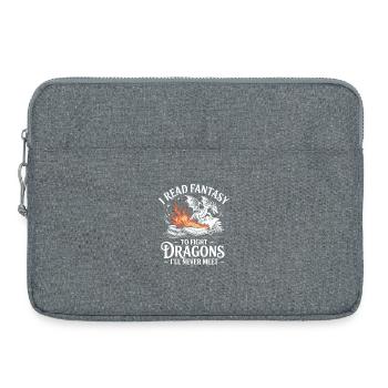 Lecture de livres fantastiques : Rat de bibliothèque drôle de nerd - Sacoche pour ordinateur portable 15 pouces - gris chiné - Devant